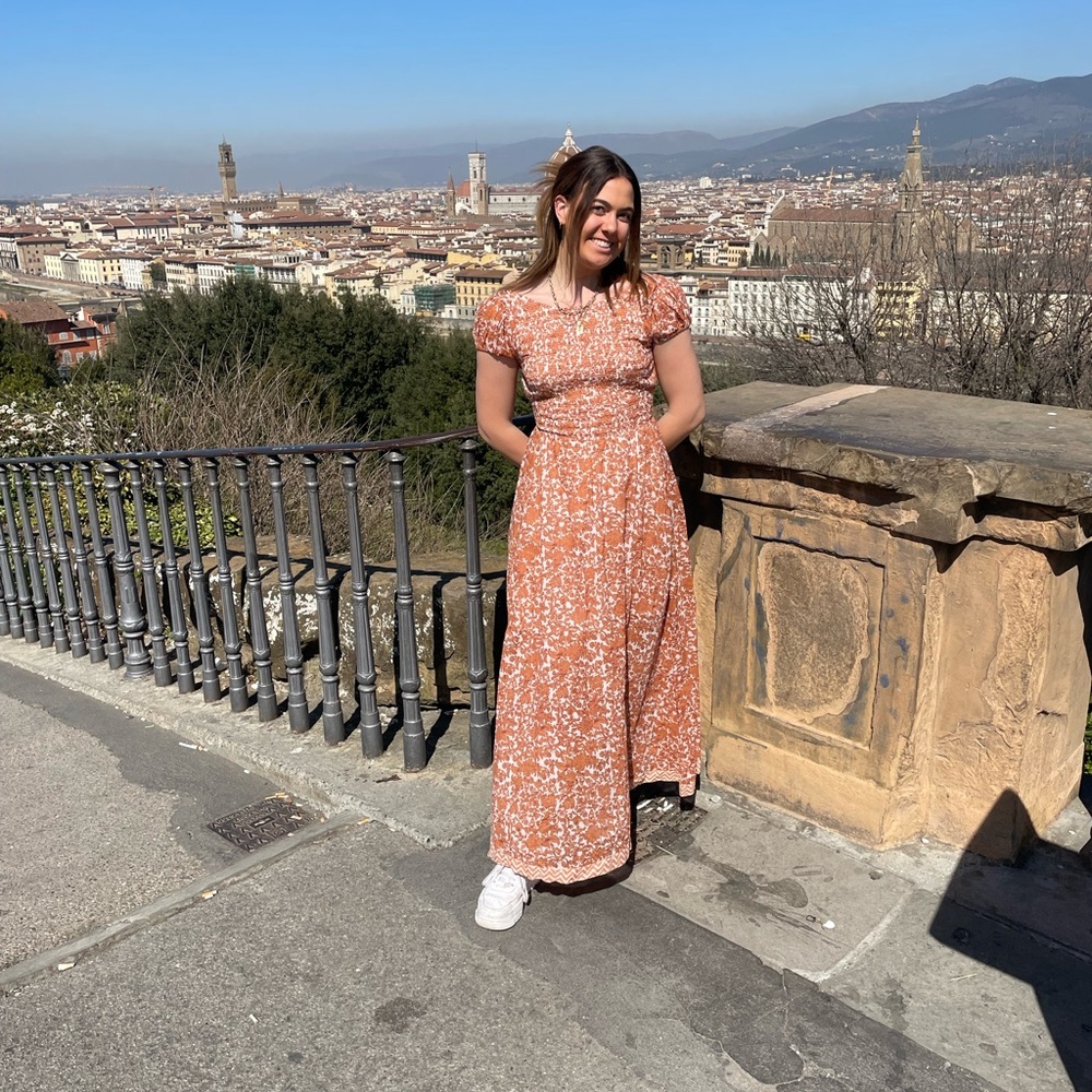 Free People Orange Floral Maxi Dress